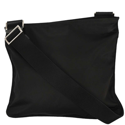 Prada Front Pocket Messenger Bag Tessuto, BLACK, NYLON, Shoulder bag