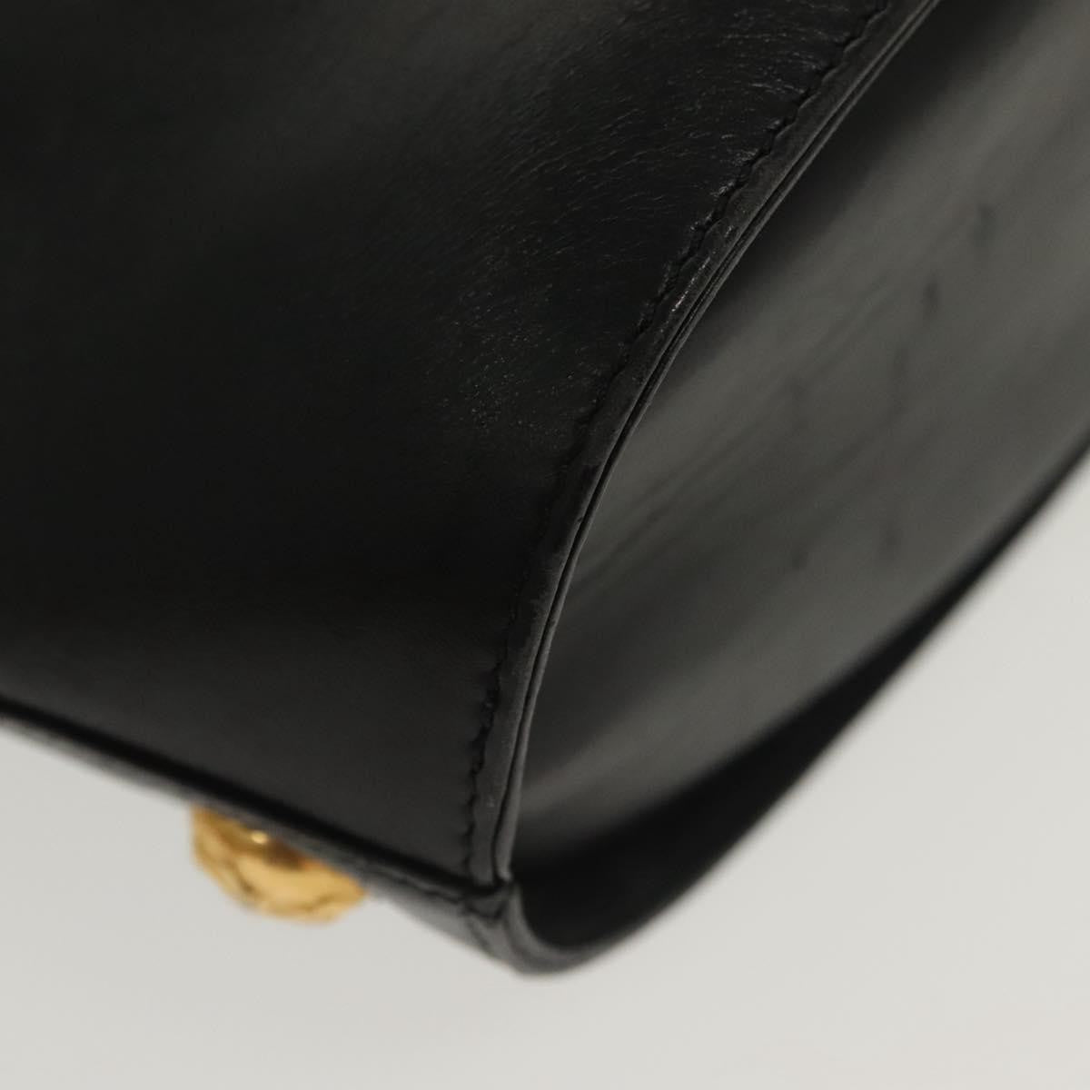 Salvatore Ferragamo Vintage Handbag Leather, BLACK, LEATHER, Handbag