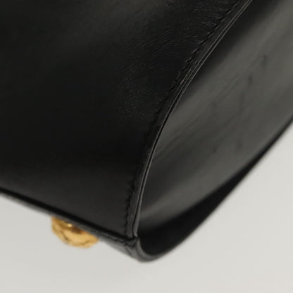 Salvatore Ferragamo Vintage Handbag Leather, BLACK, LEATHER, Handbag