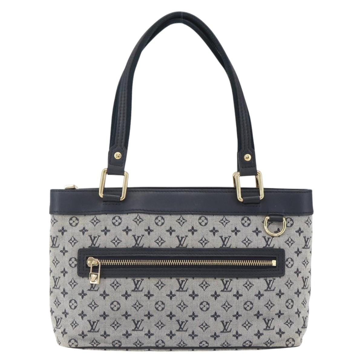 Louis Vuitton Lucille Handbag Mini Lin, BLUE, CANVAS, Handbag