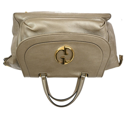 Gucci 1973 Top Handle Bag Leather, GOLD, LEATHER, Handbag