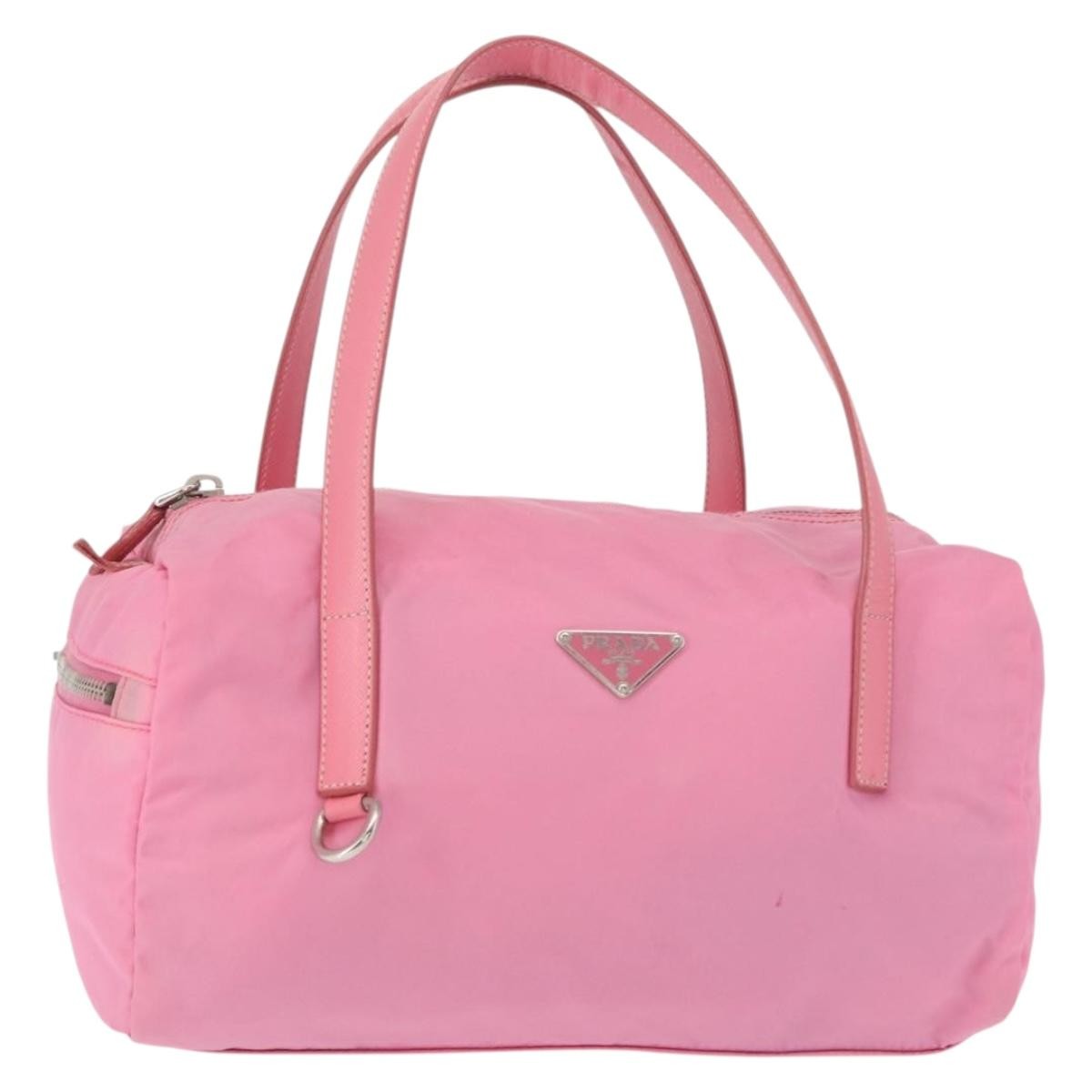 Prada Side Pocket Convertible Duffle Bag Tessuto, Pink, Nylon, Handbag
