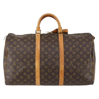 Louis Vuitton Keepall Bag Monogram Canvas, BROWN, CANVAS, Travel bag