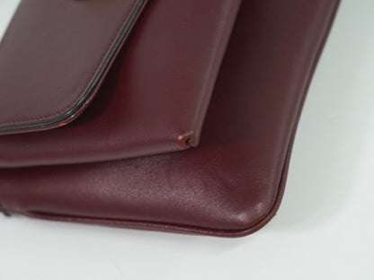 Gucci Arli Shoulder Bag Leather, BURGUNDY, LEATHER, Shoulder bag