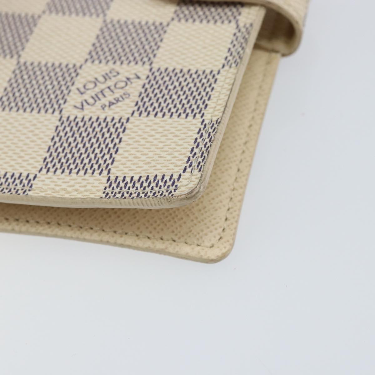 Louis Vuitton Agenda Cover Damier Azur, WHITE, CANVAS, Toiletry Case