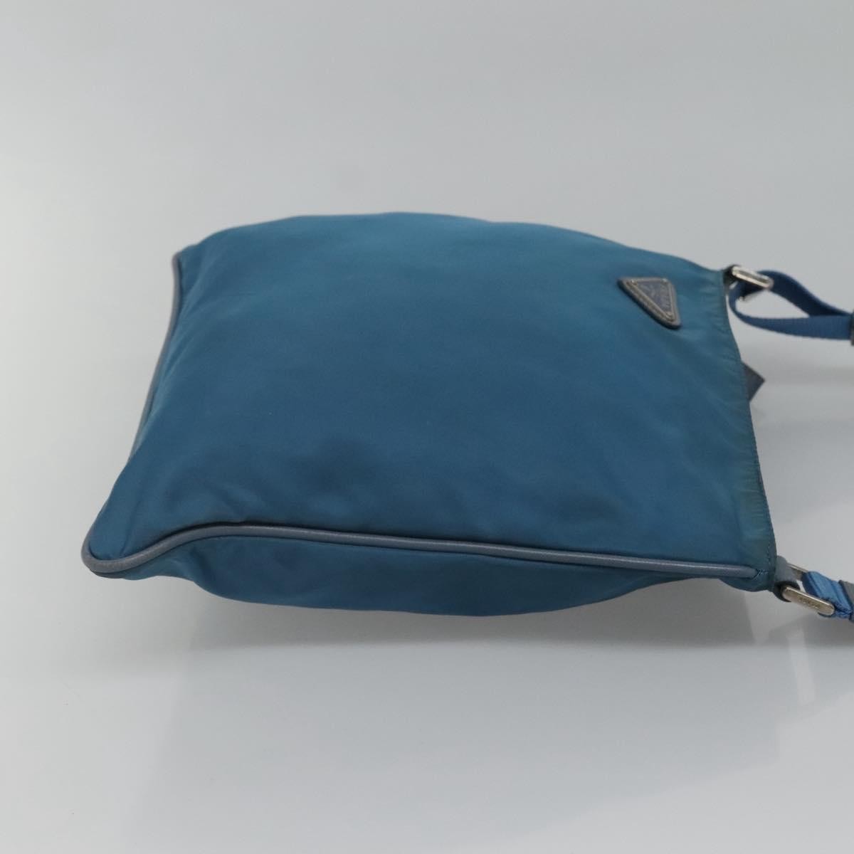 Prada Flat Messenger Bag Tessuto, BLUE, NYLON, Shoulder bag