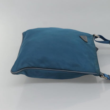 Prada Flat Messenger Bag Tessuto, BLUE, NYLON, Shoulder bag