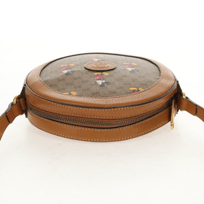 Gucci Disney Mickey Mouse Round Shoulder Bag Printed Mini GG Coated Canvas, BEIGE, CANVAS, Shoulder bag