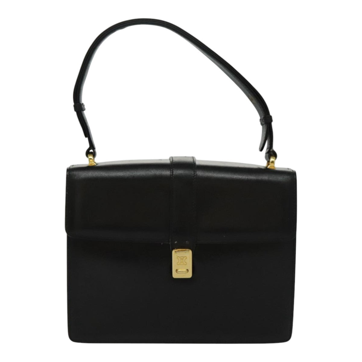 Celine Shoulder Bag Leather, BLACK, LEATHER, Shoulder bag