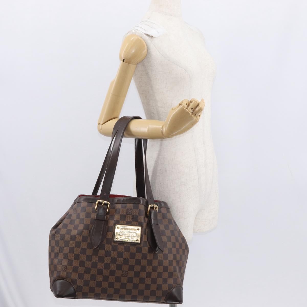 Louis Vuitton Hampstead Handbag Damier, BROWN, CANVAS, Tote bag