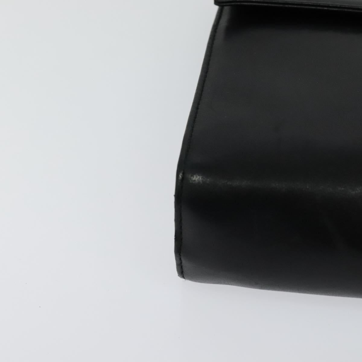 Salvatore Ferragamo Vintage Gancini Pochette Leather, BLACK, LEATHER, Clutche & pouche