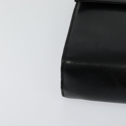 Salvatore Ferragamo Vintage Gancini Pochette Leather, BLACK, LEATHER, Clutche & pouche