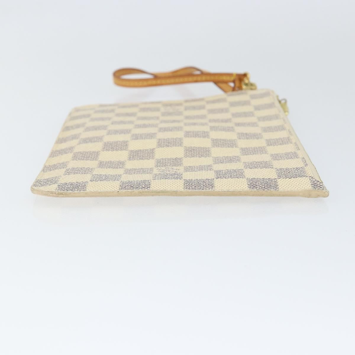 Louis Vuitton Neverfull Pochette Damier, WHITE, CANVAS, Clutche & pouche