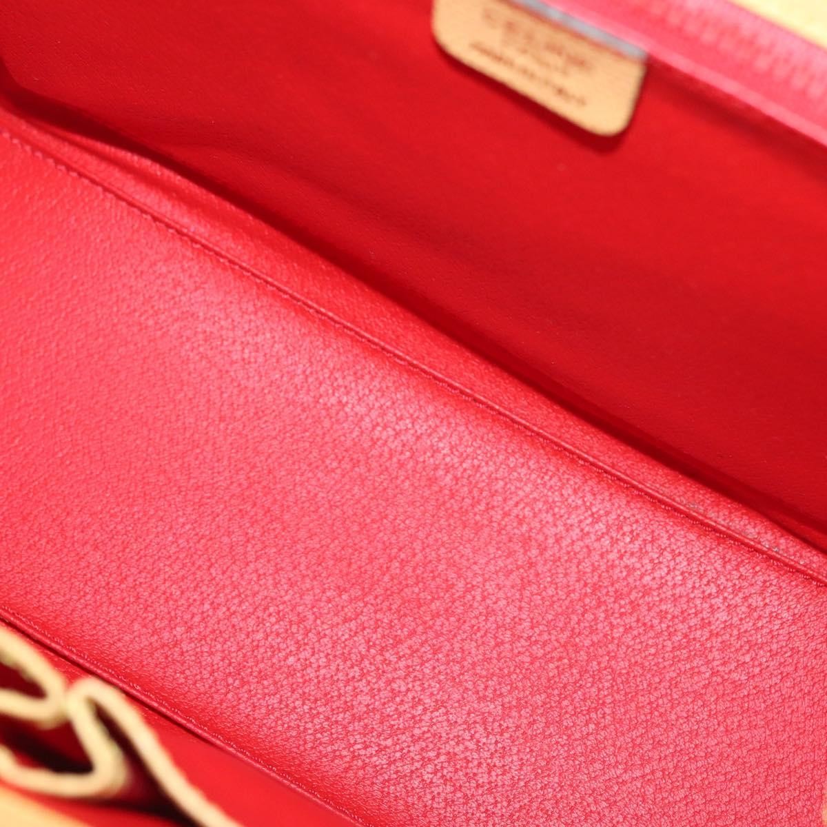 Celine Vintage Convertible Turnlock Top Handle Bag Leather, YELLOW, LEATHER, Handbag