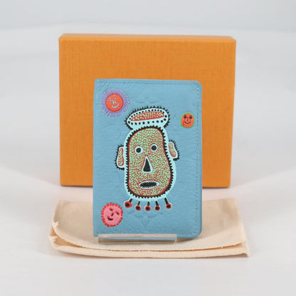 Louis Vuitton pocket organizer Leather, BLUE, LEATHER, Card Holders