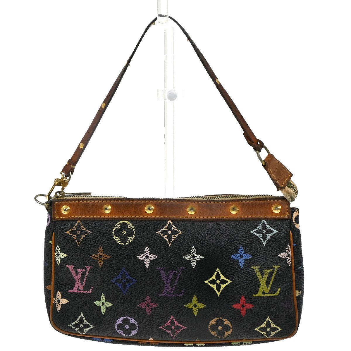 Louis Vuitton Pochette Accessoires Monogram Multicolor, BLACK, CANVAS, Clutche & pouche