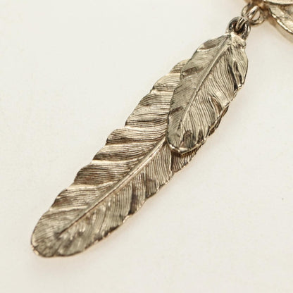 Chanel Feather CC Pendant Necklace Metal, Gold, Metal, Necklace