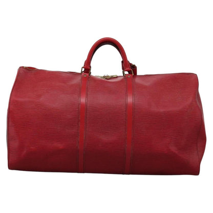 Louis Vuitton Keepall Bag Epi Leather, RED, LEATHER, Travel bag