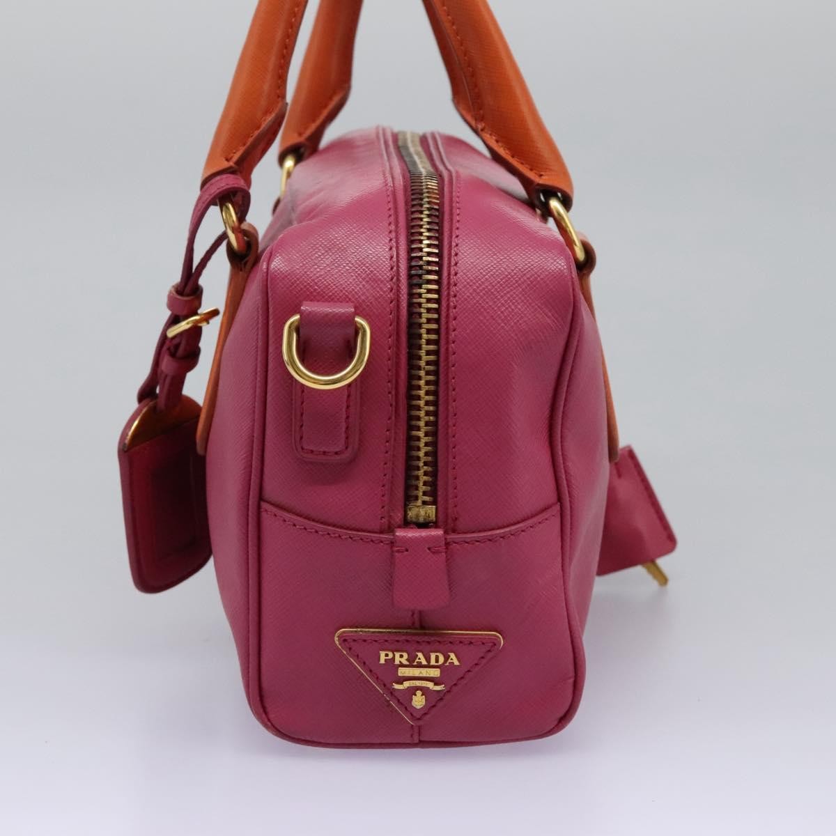 Prada Vintage Bauletto Bag Leather, PINK, LEATHER, Handbag