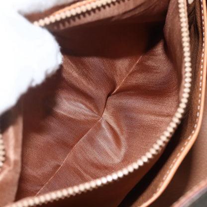 Celine Vintage Macadam Handbag Canvas and Leather, BROWN, CANVAS, Handbag