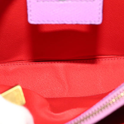 Celine Vintage turn lock shoulder bag Leather, PURPLE, LEATHER, Shoulder bag