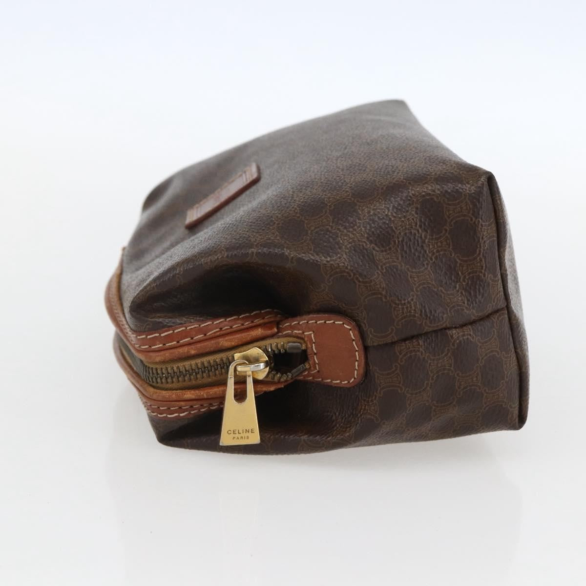 Celine Macadam Pochette Canvas and Leather, BROWN, CANVAS, Clutche & pouche