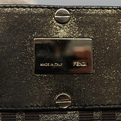 Fendi Mia Tote Metallic Zucca Canvas, BROWN, CANVAS, Tote bag