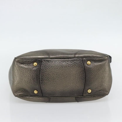 Prada Braided Handle Open Tote Vitello Daino, Gold, Leather, Tote Bag