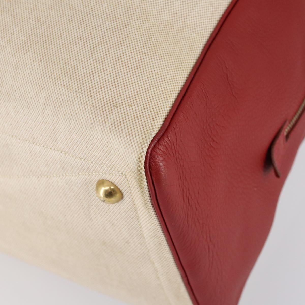 Hermes Victoria Travel Bag Toile, BEIGE, CANVAS, Travel bag