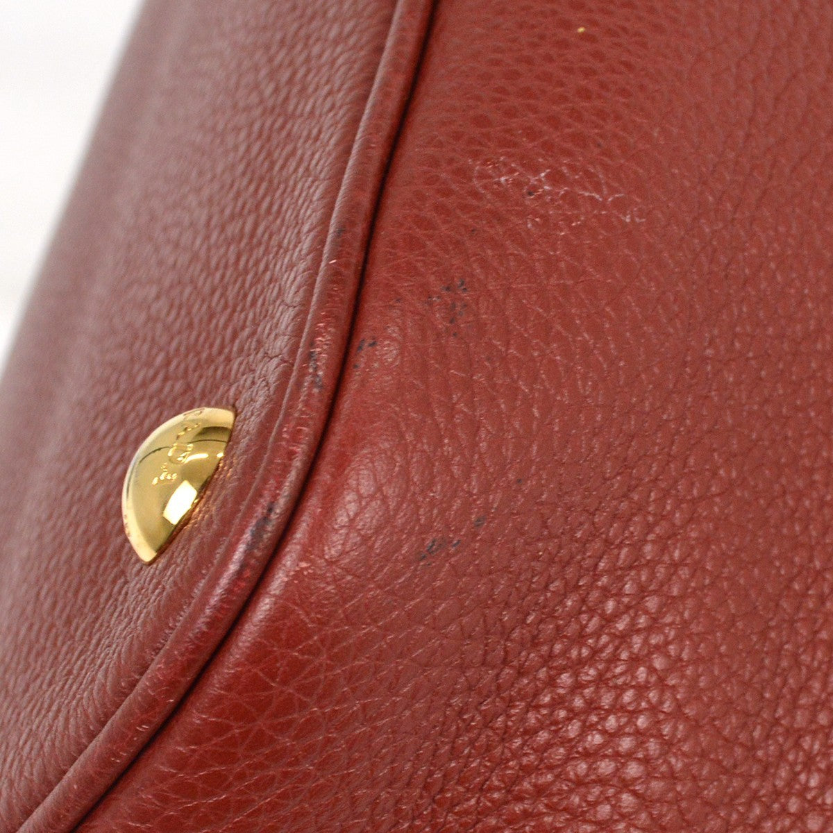 Prada Convertible Shopper Tote Vitello Daino, BURGUNDY, LEATHER, Tote bag