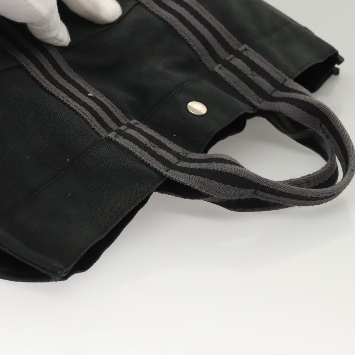 Hermes Fourre Tout Tote Canvas, BLACK, CANVAS, Tote bag