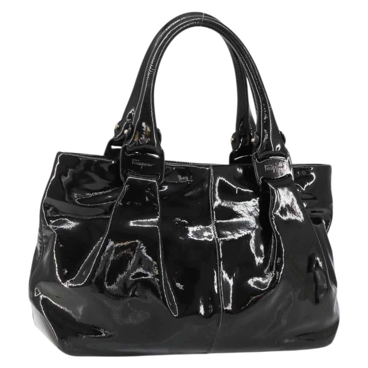 Salvatore Ferragamo Vintage Tote bag Patent Leather, BLACK, PATENT_LEATHER, Tote bag