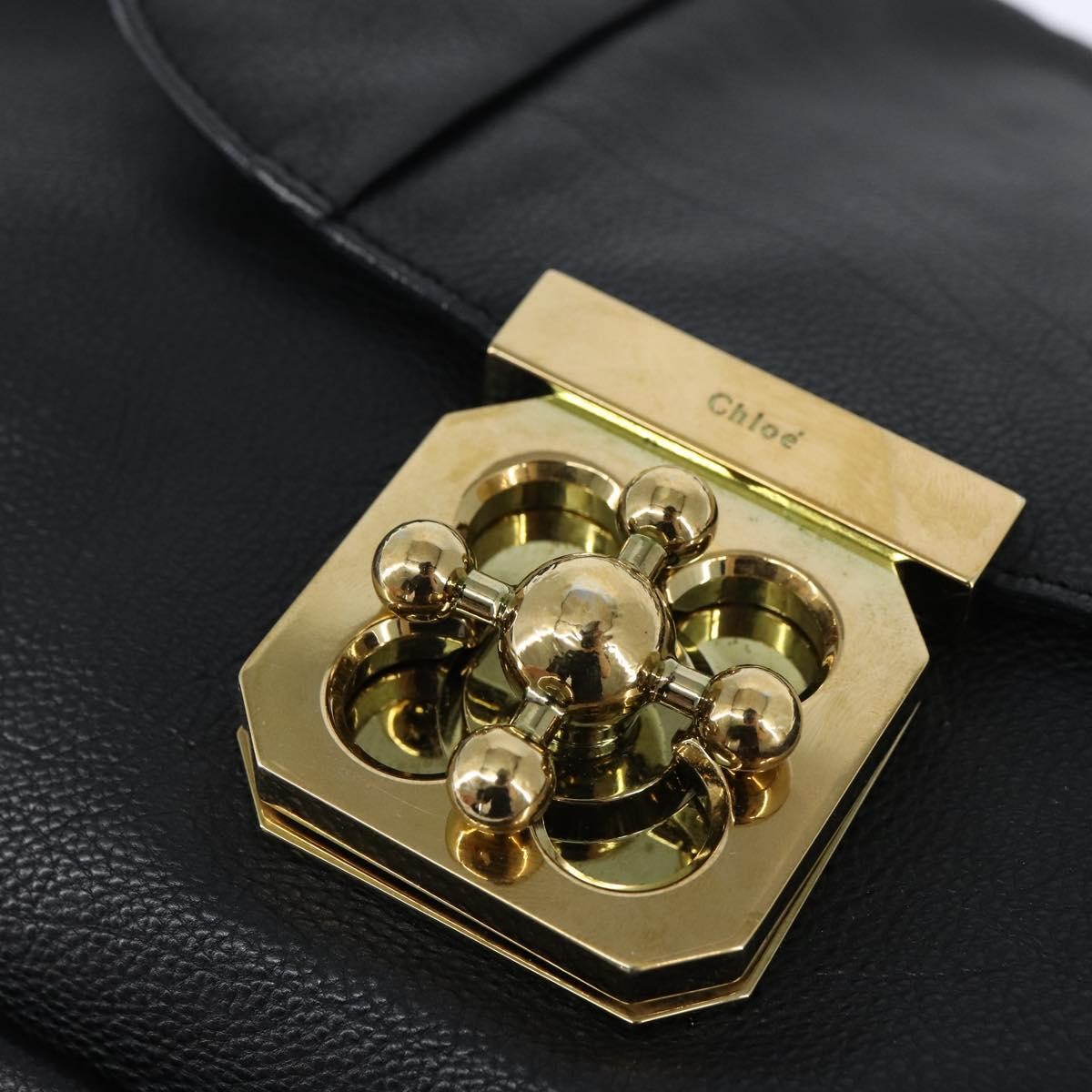 Chloe Elsie Crossbody Bag Leather, BLACK, LEATHER, Shoulder bag