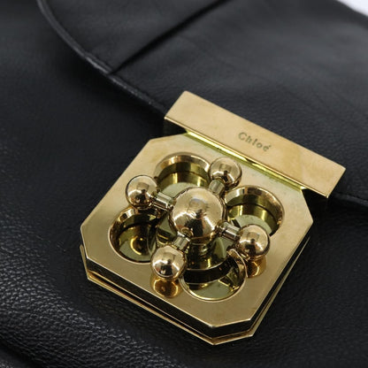 Chloe Elsie Crossbody Bag Leather, BLACK, LEATHER, Shoulder bag