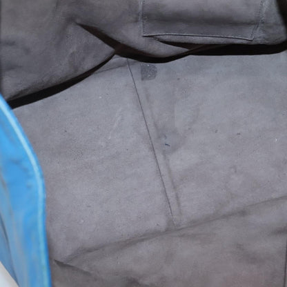 Bottega Veneta Belted Zip Chain Tote Intrecciato Nappa with Snakeskin, BLUE, LEATHER, Tote bag