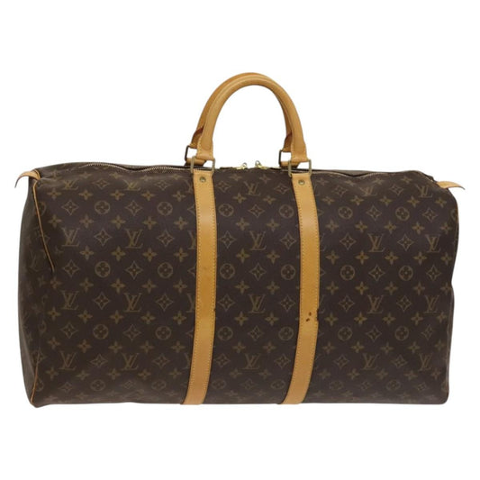 Louis Vuitton Keepall Bag Monogram Canvas, BROWN, CANVAS, Travel bag