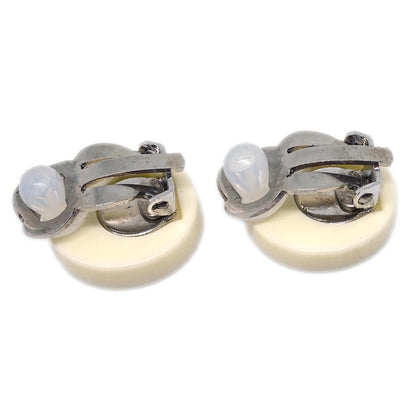 Chanel Vintage CC Round Button Clip-On Earrings Metal, Multicolour, Metal, Earrings