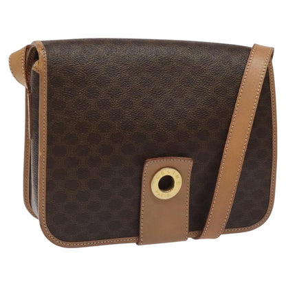 Celine Macadam Shoulder Bag PVC Leather, BROWN, CANVAS, Shoulder bag