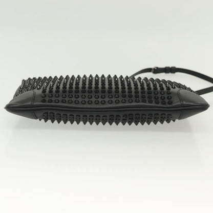 Christian Louboutin Loubiclutch Spiked Leather, BLACK, LEATHER, Shoulder bag