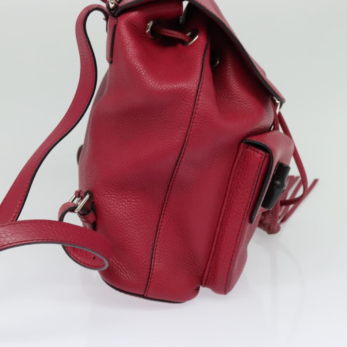 Gucci Bamboo Tassel Backpack Leather, PINK, LEATHER, Backpack