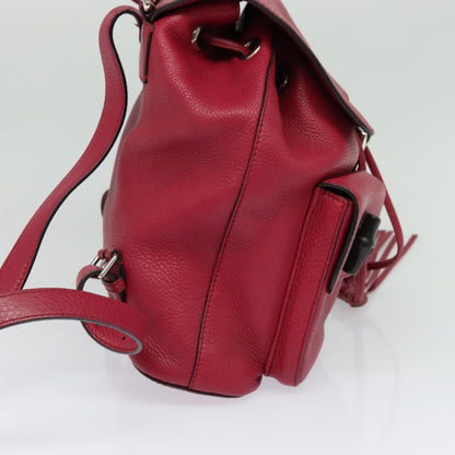 Gucci Bamboo Tassel Backpack Leather, PINK, LEATHER, Backpack