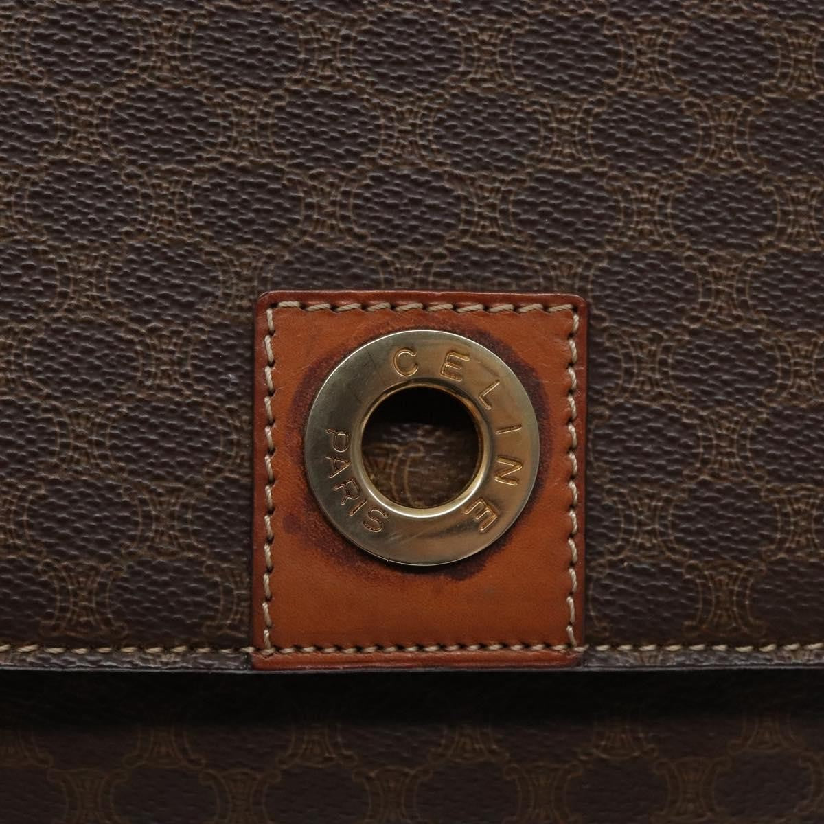 Celine Macadam Shoulder Bag PVC Leather, BROWN, CANVAS, Shoulder bag