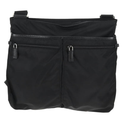 Prada Zip Messenger Quilted Tessuto, BLACK, NYLON, Shoulder bag