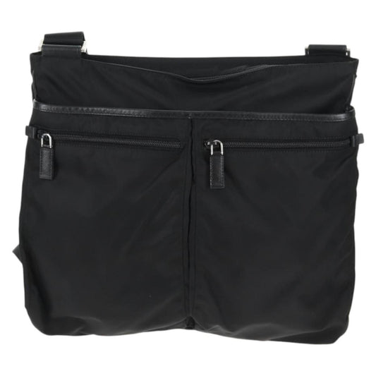 Prada Zip Messenger Quilted Tessuto, BLACK, NYLON, Shoulder bag