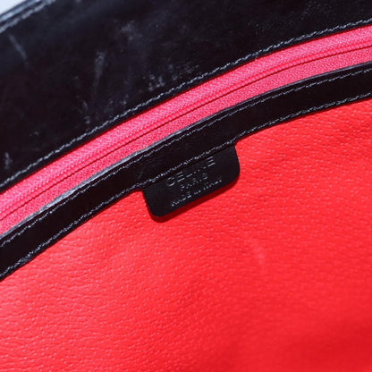 Celine Shoulder Bag Suede and leather, BLACK, SUEDE, Shoulder bag