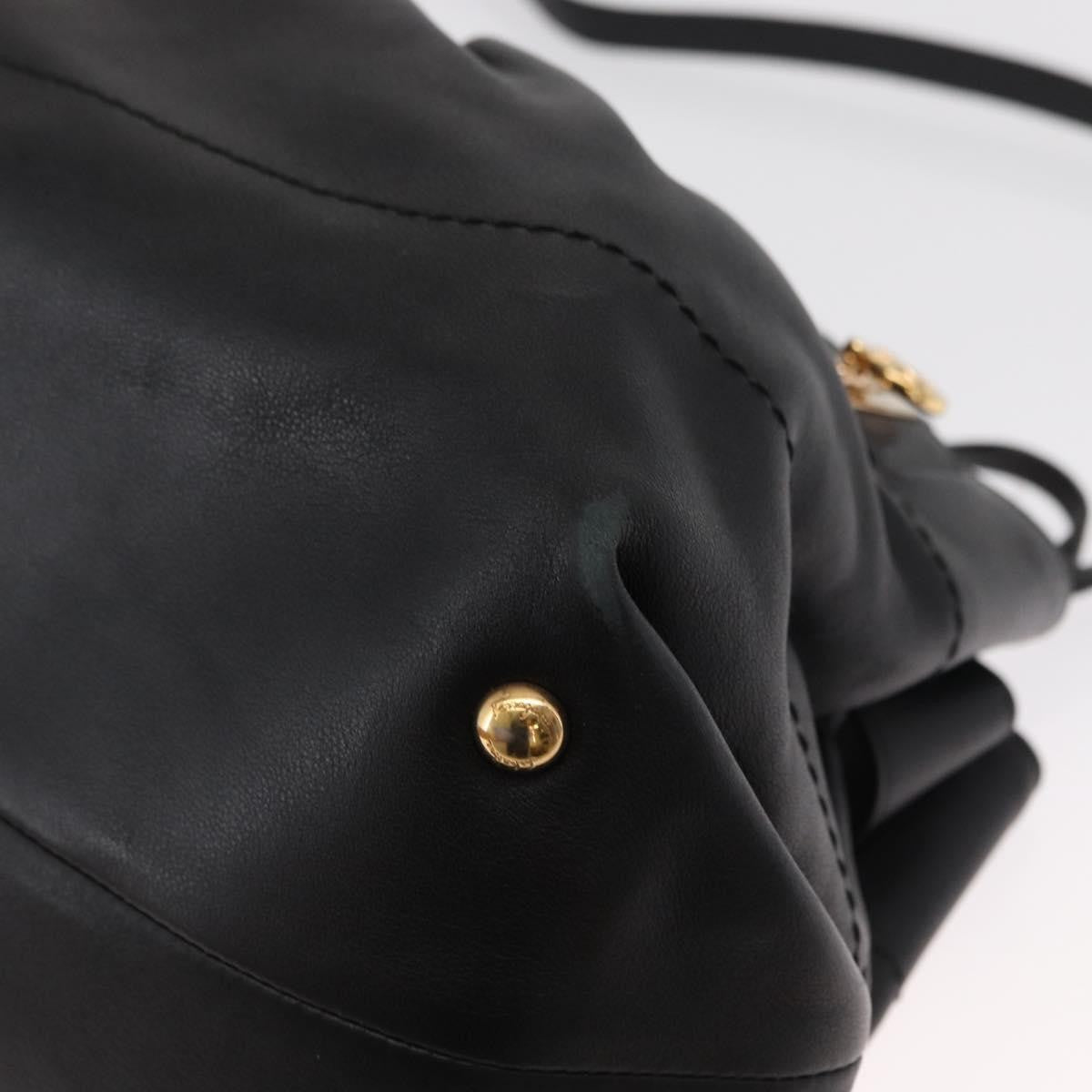 Salvatore Ferragamo W Chain Tote Leather, BLACK, LEATHER, Tote bag
