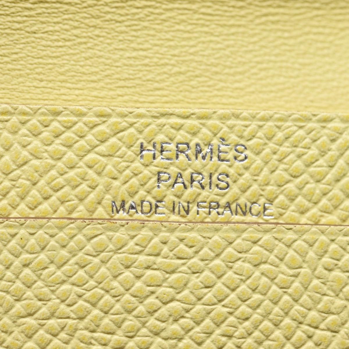 Hermes Bearn Card Case Epsom, YELLOW, LEATHER, Card Holders