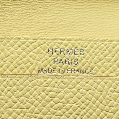 Hermes Bearn Card Case Epsom, YELLOW, LEATHER, Card Holders
