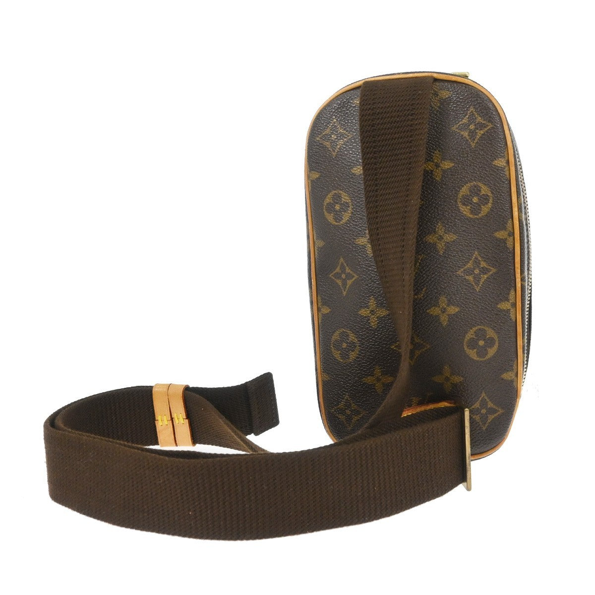 Louis Vuitton Pochette Gange Monogram Canvas, BROWN, CANVAS, Clutche & pouche