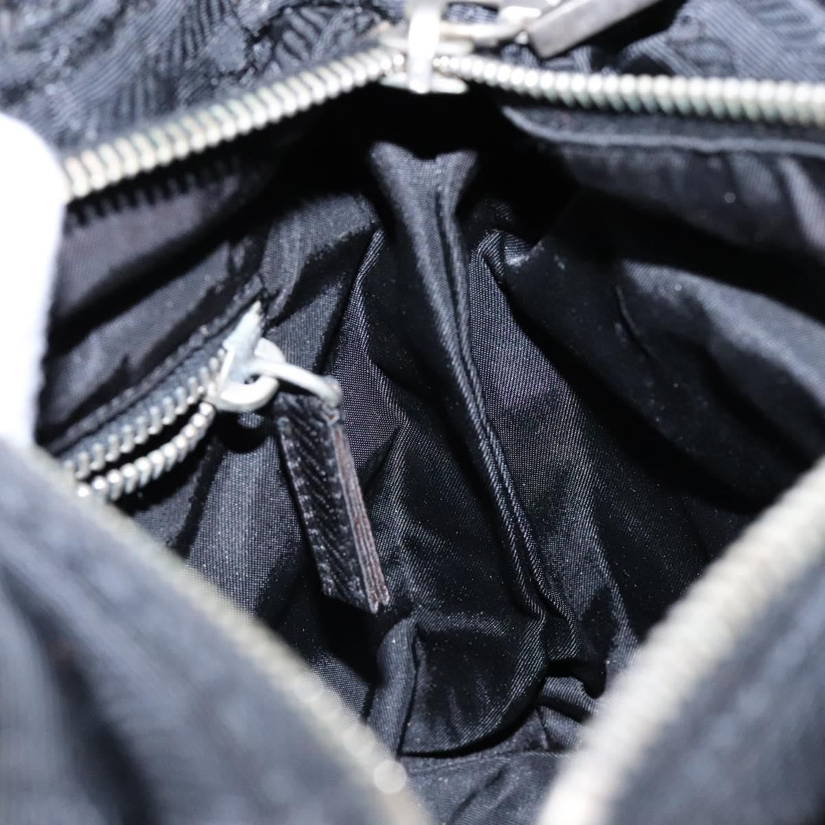 Prada Vintage Zip Handbag Tessuto, BLACK, NYLON, Handbag